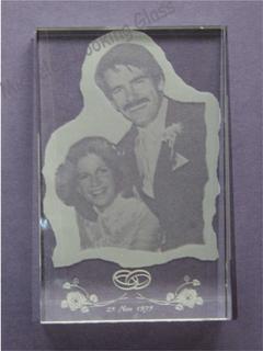 Etched wedding photo