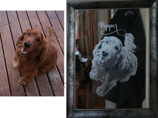 Photo on mirror as memorial