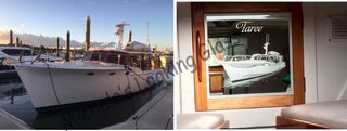 Yacht engraved on mirror